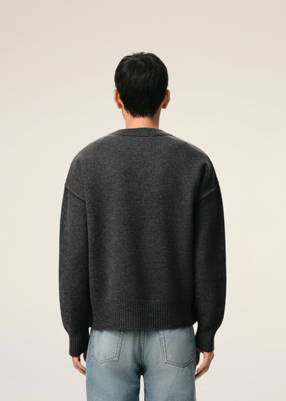 PULL GRIS COL ROND AMl