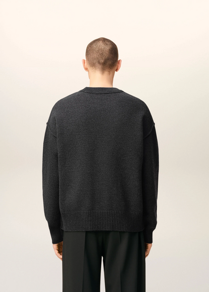 PULL GRIS COL ROND AMl