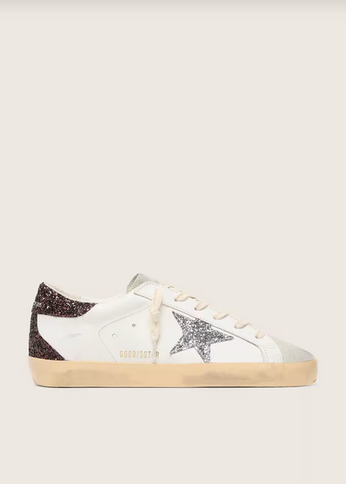 Super-Star argentée & paillettes marron