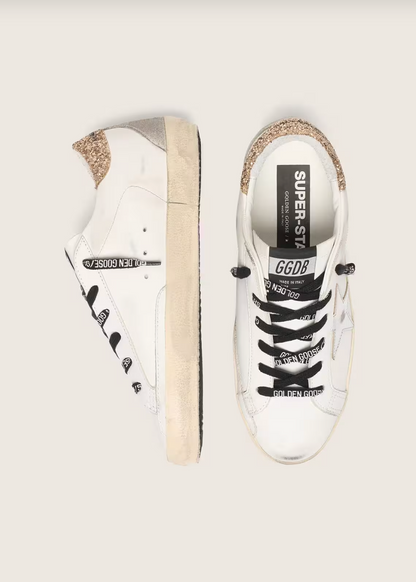 Super-Star cuir blanc avec paillette