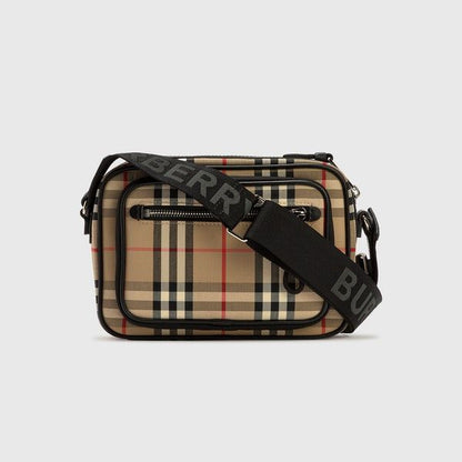 Sacoche Camera Bag Tartan Beige